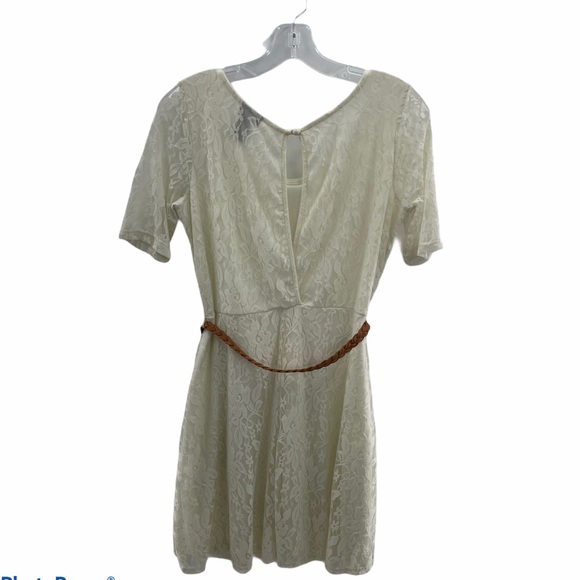 Rue 21 Belted Lace Midi Dress Cream Size Large J - Picture 8 of 11